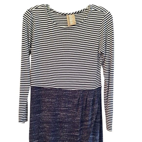 Anthropologie Dolan Left Coast Dress with Tulip Skirt sz M Navy Blue Made in USA - Picture 3 of 10